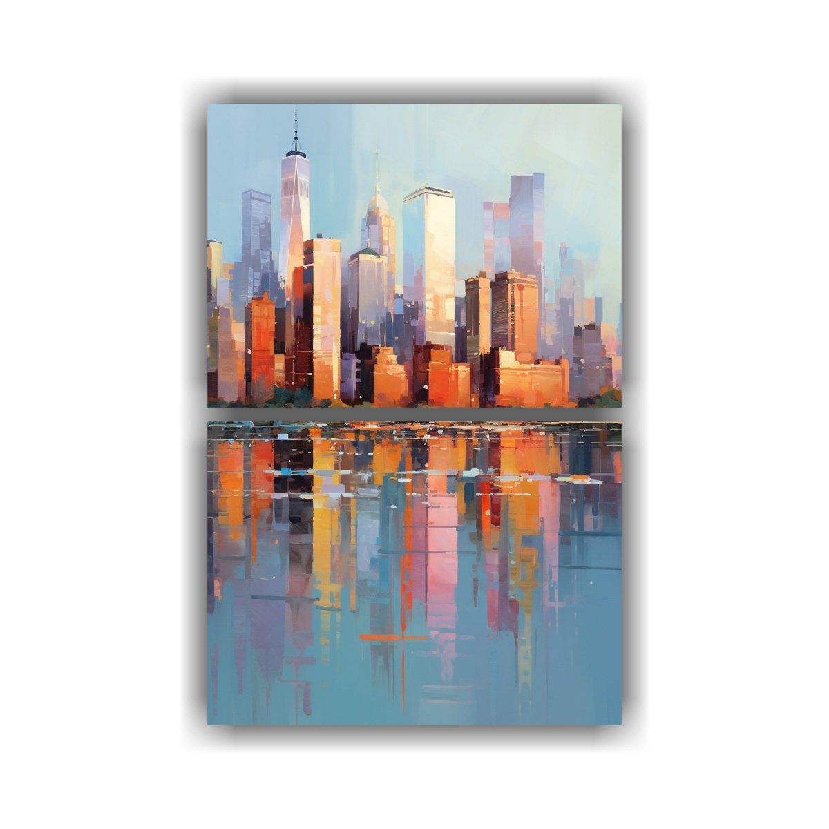 GENERICO - Pintura Abstracta En Lienzo Dos Artes Colores 75x100 Cm