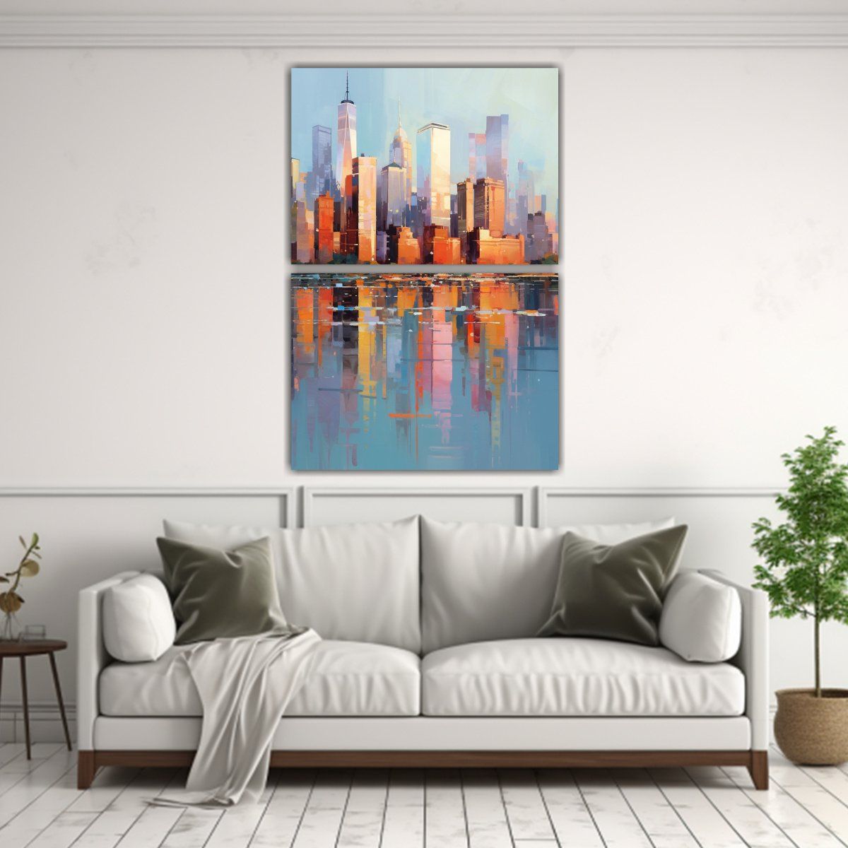 GENERICO - Pintura Abstracta En Lienzo Dos Artes Colores 75x100 Cm