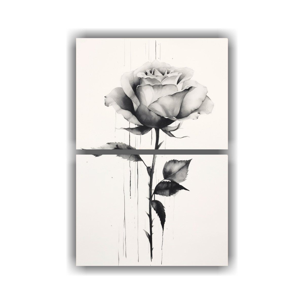 GENERICO - Pinturas Decorativas Abstractas En Blanco Y Negro 50x80 Cm