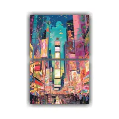 GENERICO - Cuadros Composición Textura Times Square USA Un 120x160 Cm