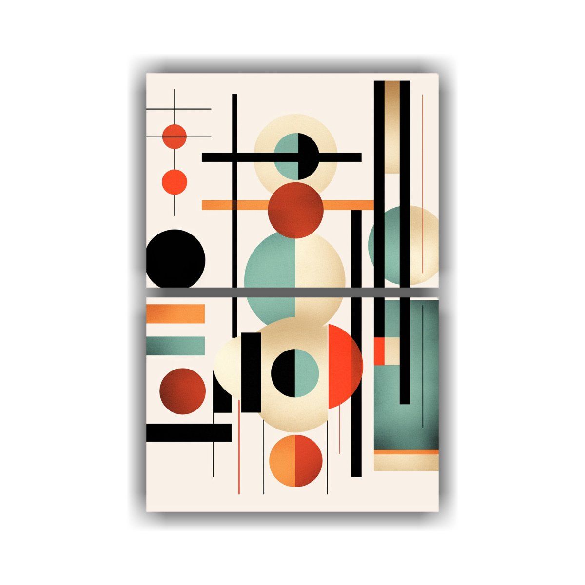 GENERICO - Abstracto Blanco Geométrico Luminoso 65x100 Cm