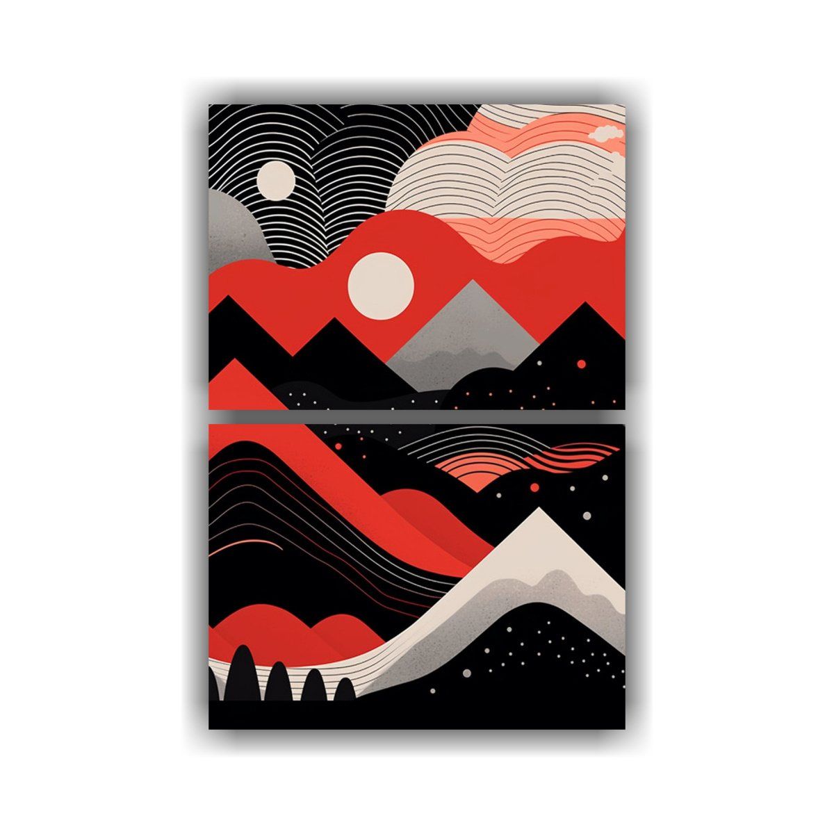 GENERICO - Cuadros Modernos Con Paisaje Abstracto De 60x80 Cm