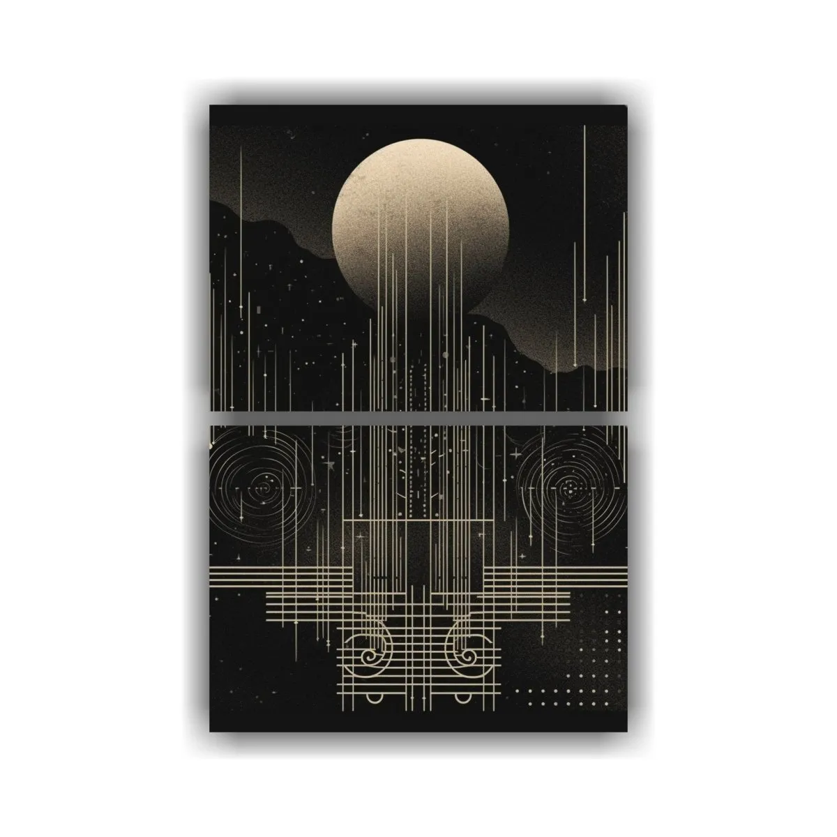 GENERICO - Pintura Decorativa Lunar Estilo Mon En Portada De 60x80 Cm