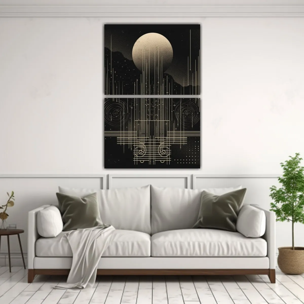 GENERICO - Pintura Decorativa Lunar Estilo Mon En Portada De 60x80 Cm