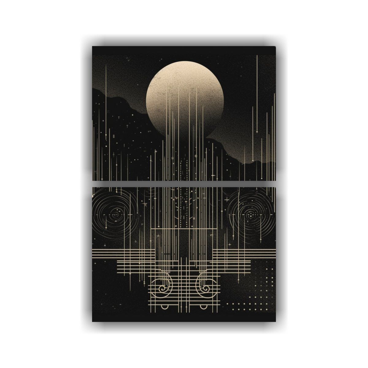 GENERICO - Pintura Decorativa Lunar Estilo Mon En Portada De 50x80 Cm