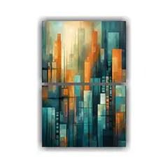 GENERICO - Cuadro Expresión Intenso En Tonos Azul Turquesa 50x80 Cm