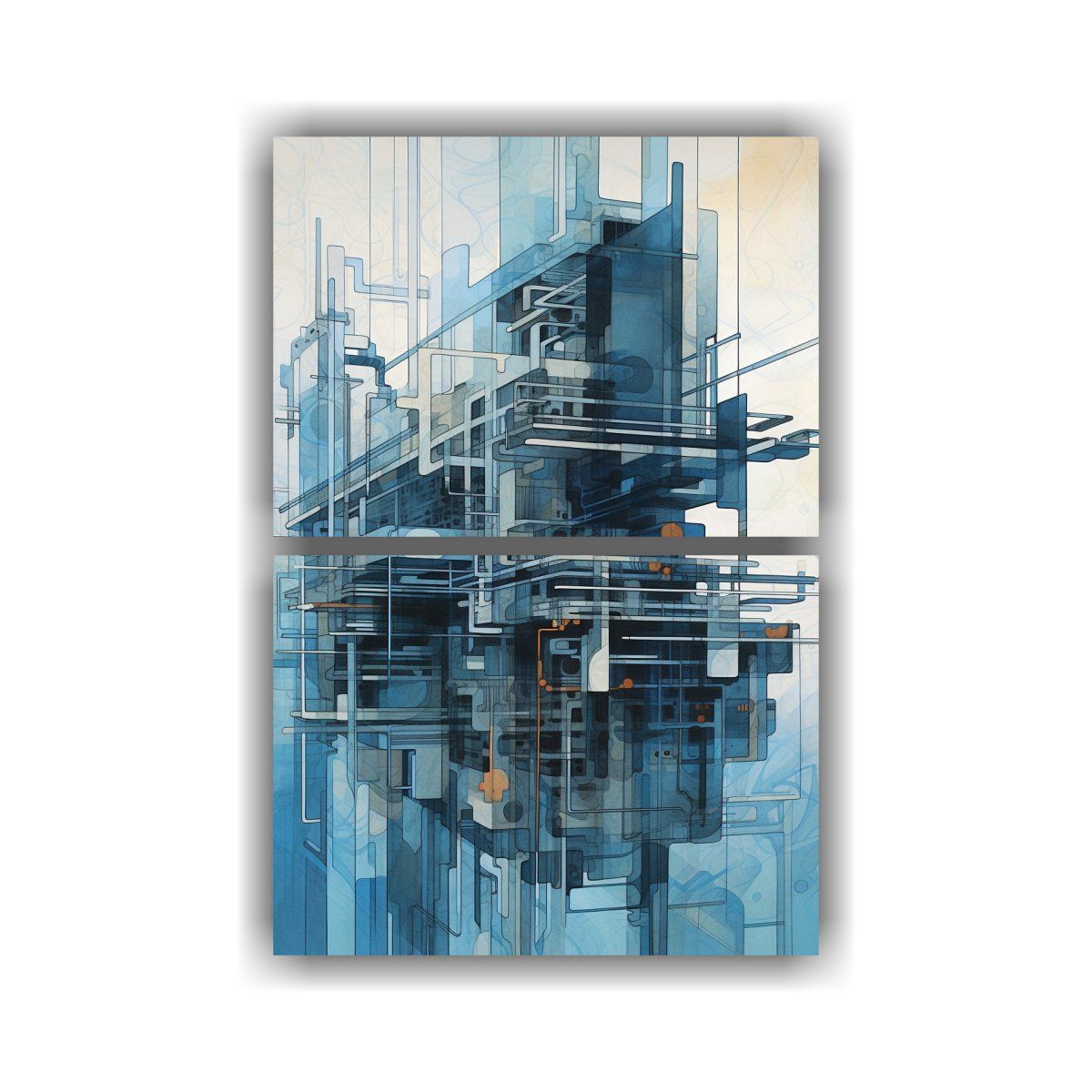 GENERICO - Inspirador Clásico Con Línea Azul En Pintura 65x100 Cm