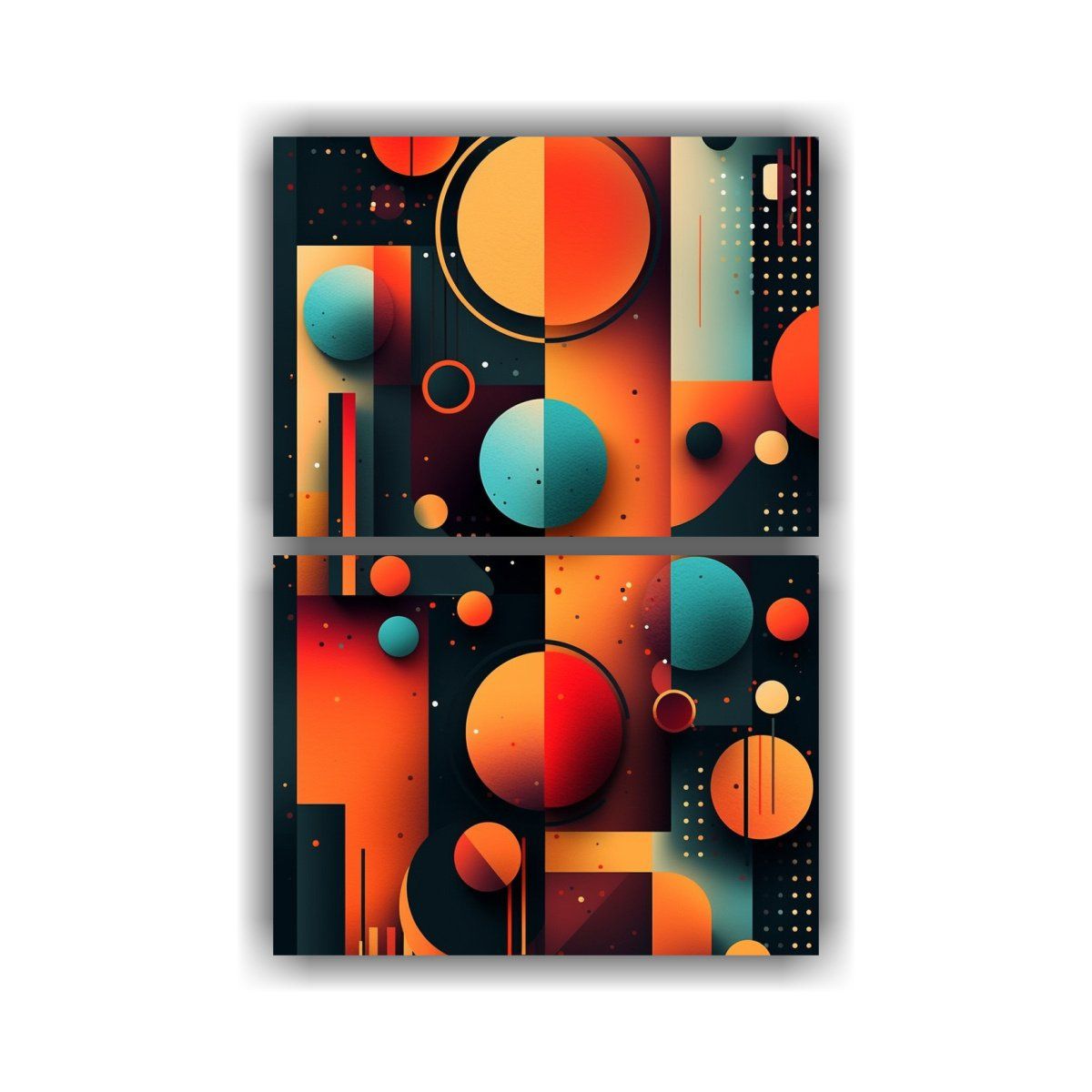 GENERICO - Arte Geométrico Original En Dos Lienzos 75x100 Cm