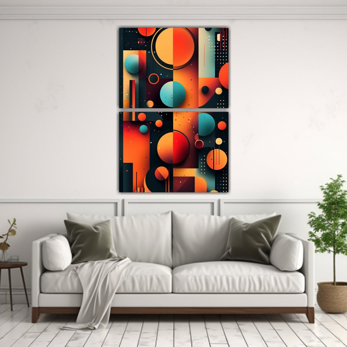 GENERICO - Arte Geométrico Original En Dos Lienzos 75x100 Cm