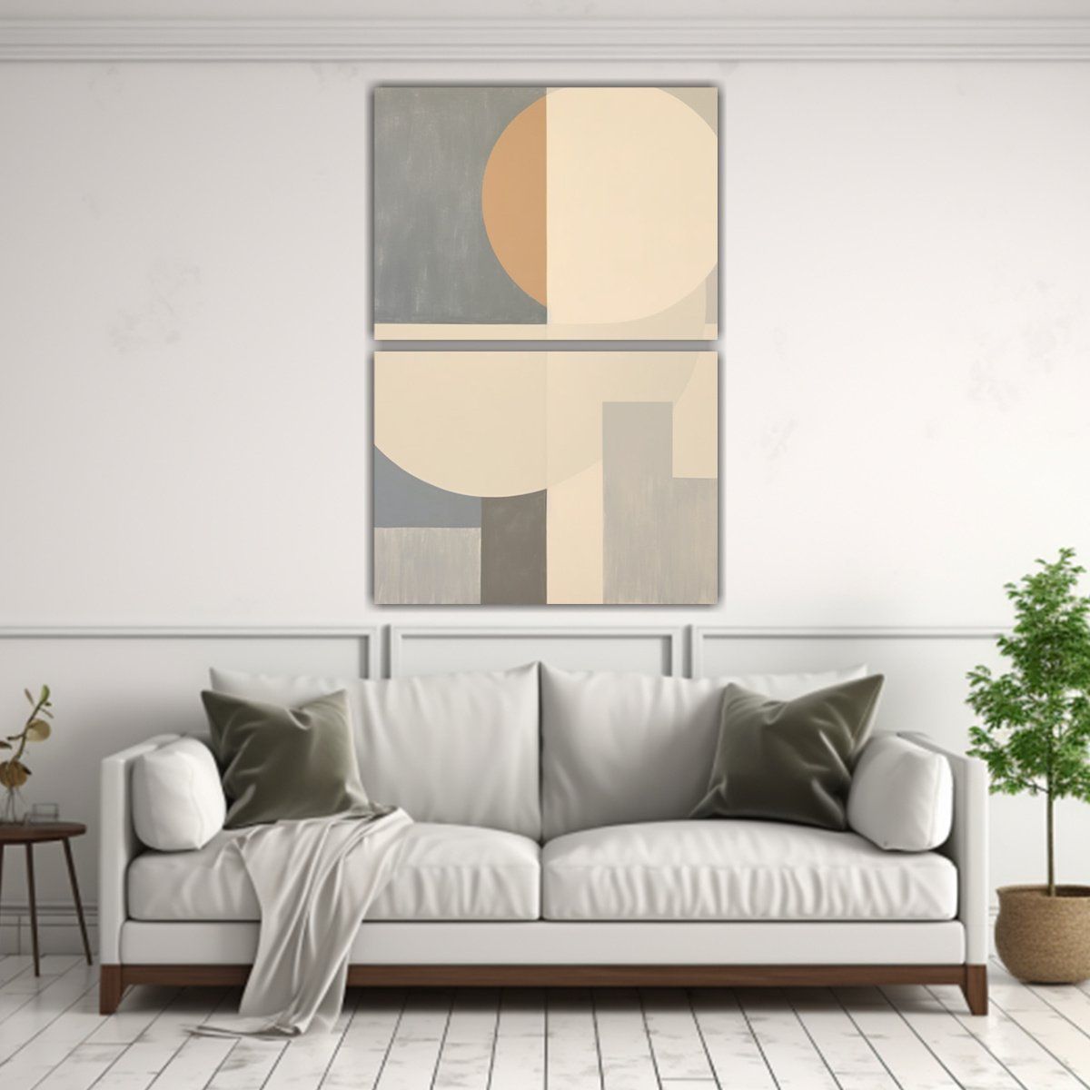 GENERICO - Pintura Abstracta Geométrica Exuberantes Formas 50x80 Cm