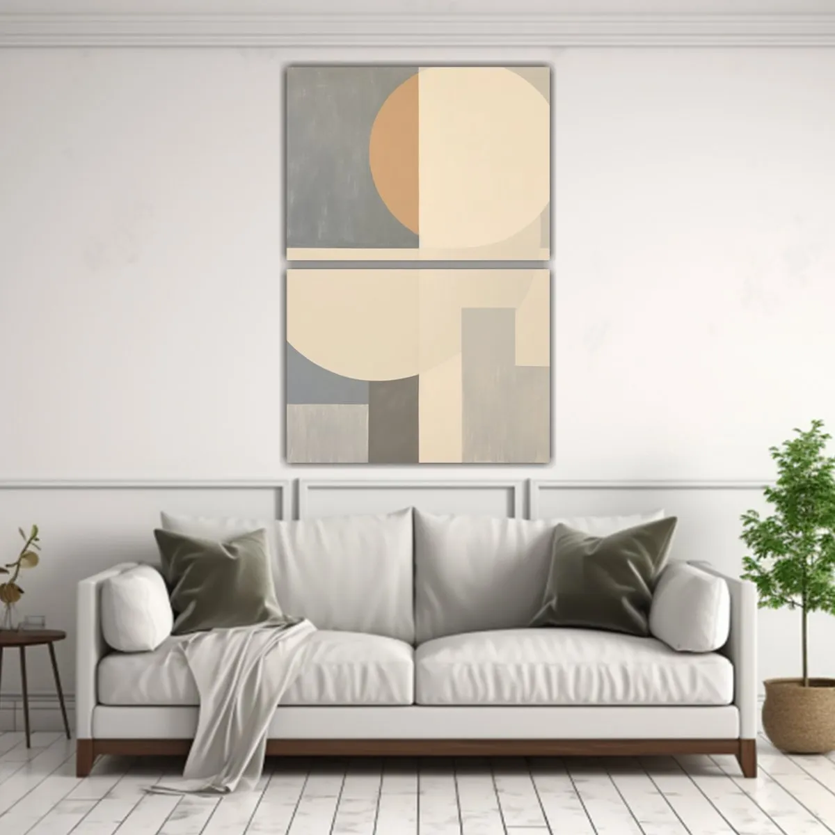 GENERICO - Pintura Abstracta Geométrica Exuberantes Formas 65x100 Cm