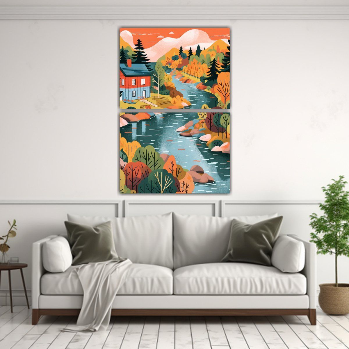 GENERICO - Pintura Decorativa Dos Cuadros Movimiento 50x80 Cm