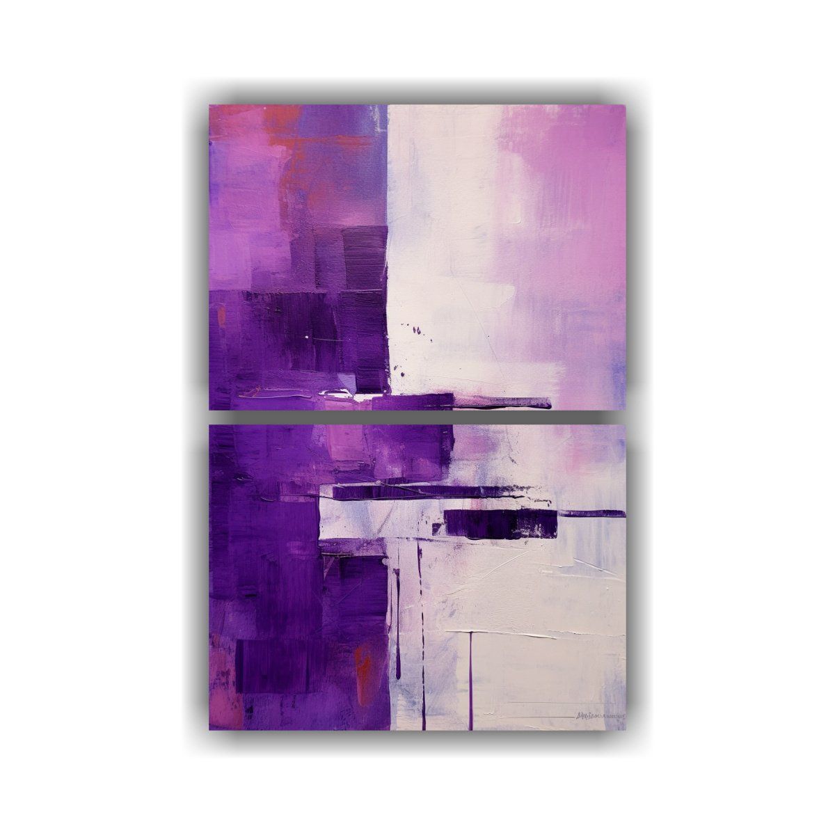 GENERICO - Pinturas Abstractas Modernas En Tonos Morado Y 50x80 Cm