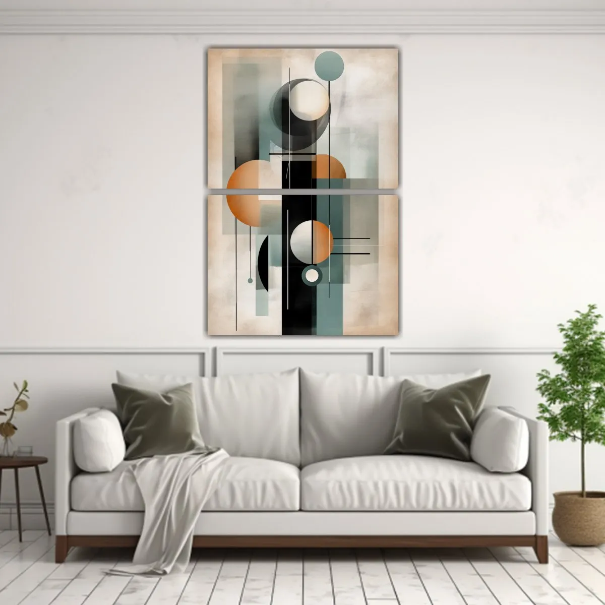 GENERICO - Diptico Colores Simetría Pinturas Decorativas De 75x100 Cm