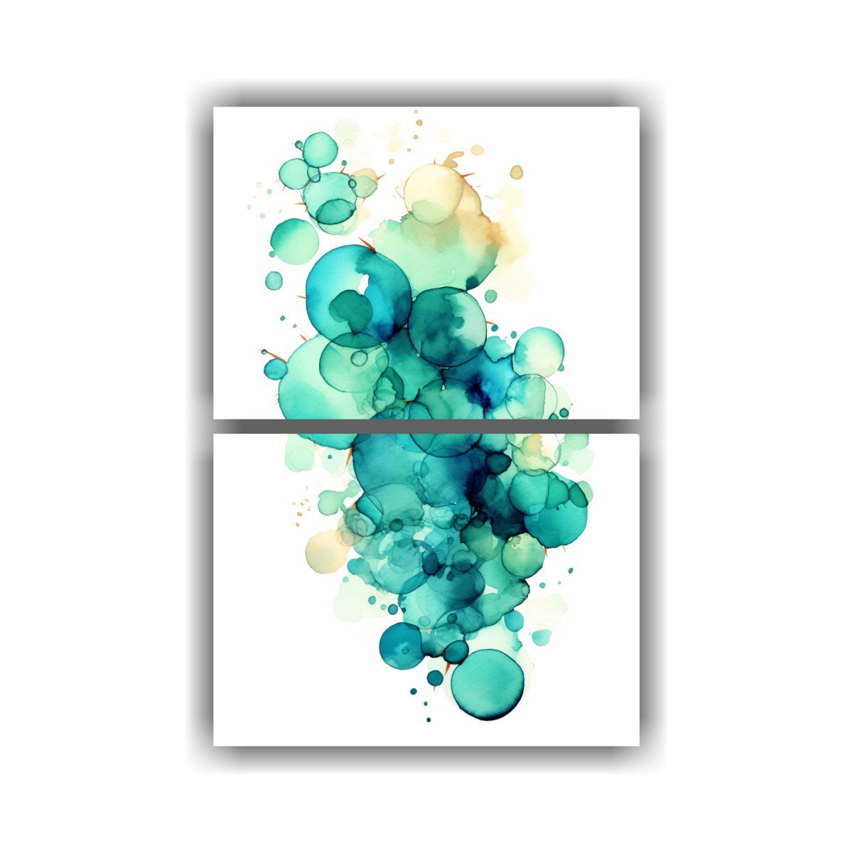 GENERICO - Lienzos Cuadro Burbujas Turquesa Y Verde Menta En 120x160 Cm