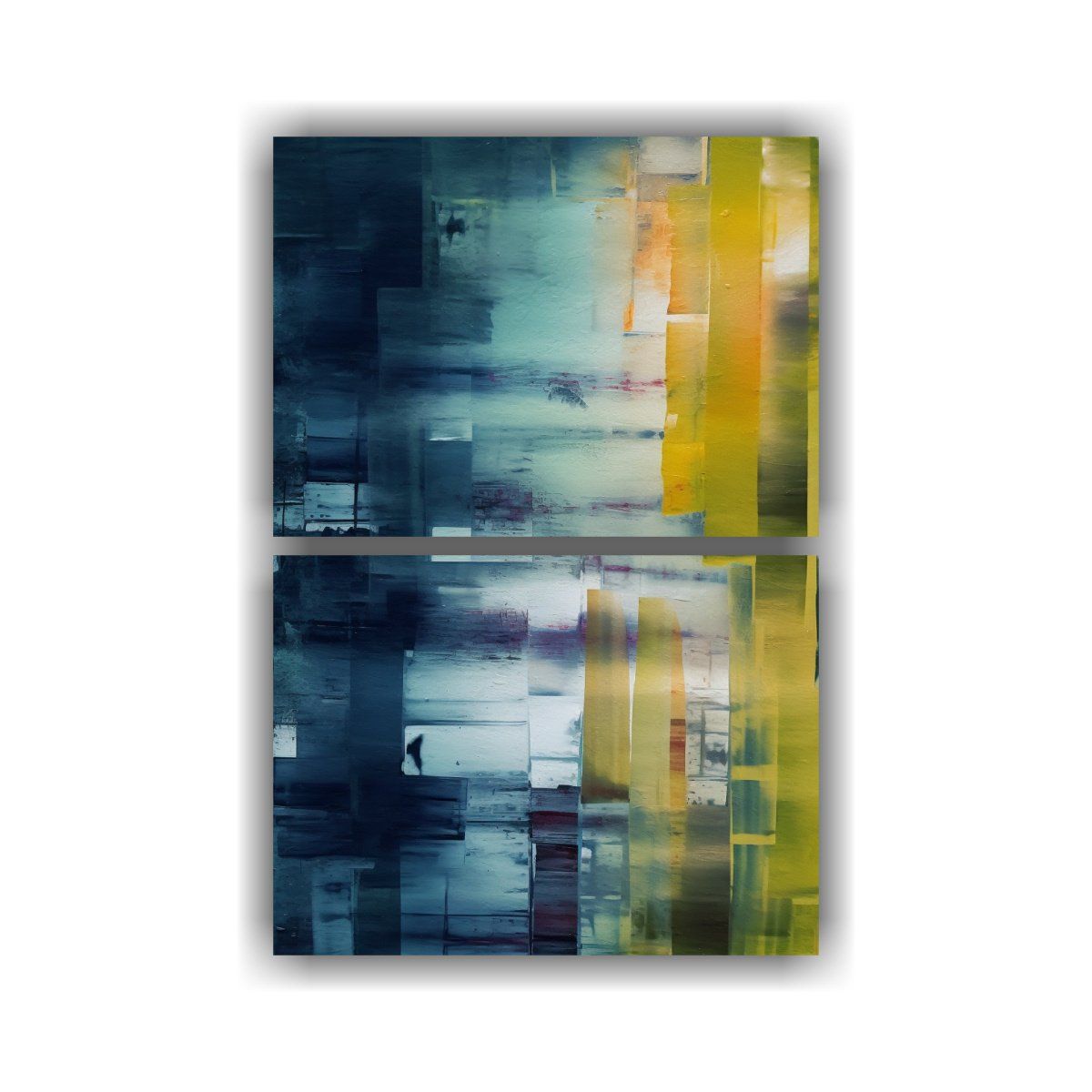 GENERICO - Cuadro De Arte Abstracto Con Bloques Cuadrados 75x100 Cm