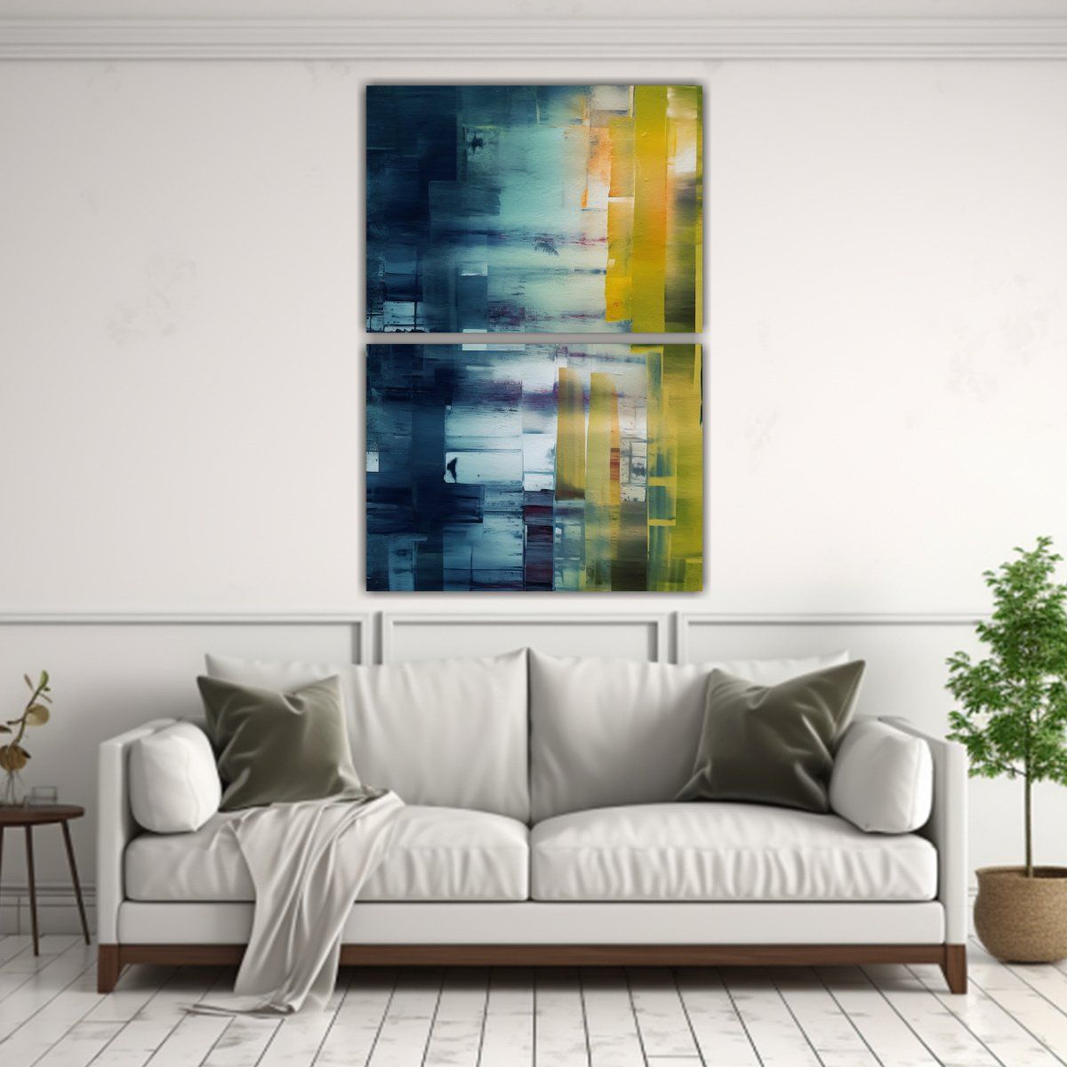 GENERICO - Cuadro De Arte Abstracto Con Bloques Cuadrados 75x100 Cm