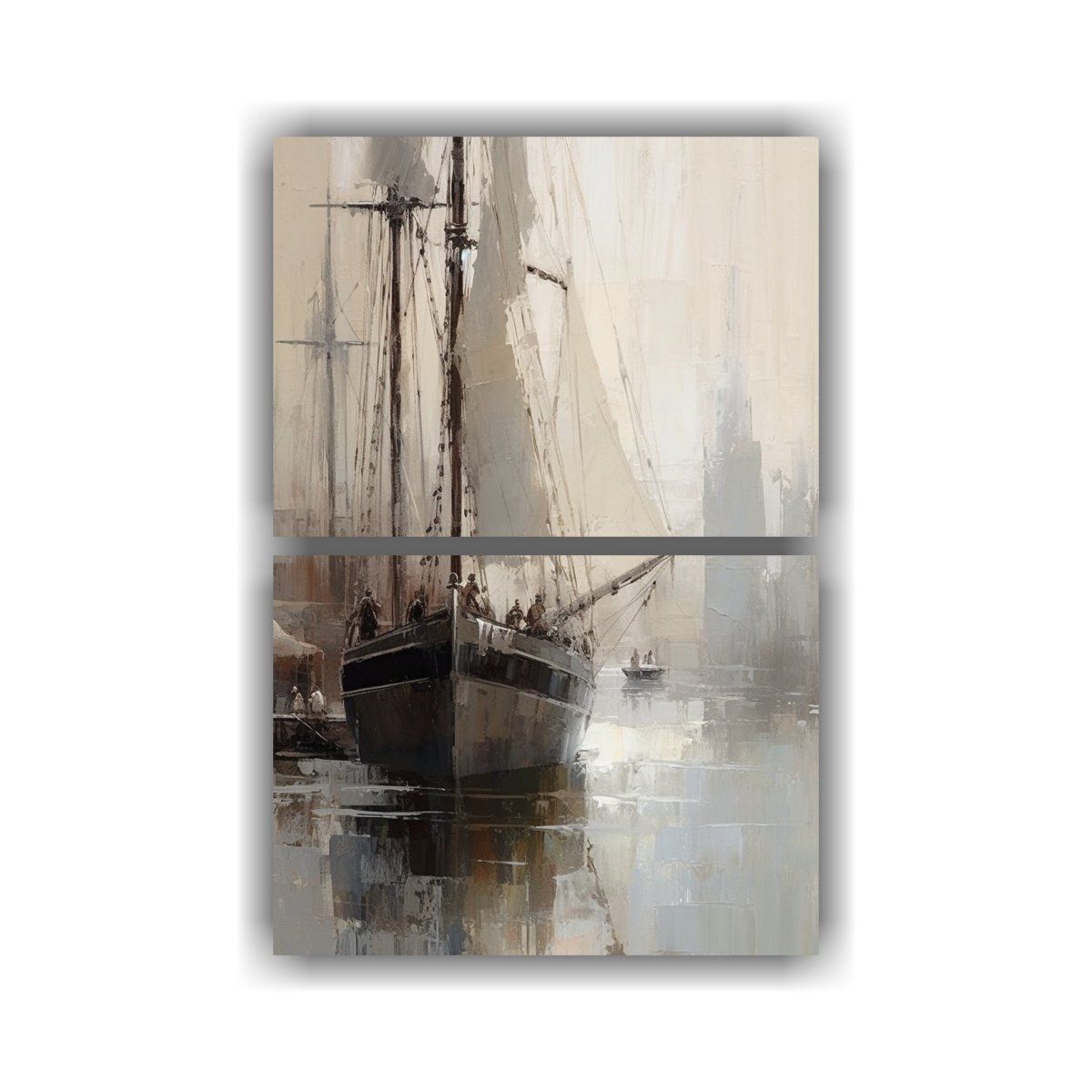GENERICO - Cuadro Forma Fantasia De Un Velero Con Velas 65x100 Cm
