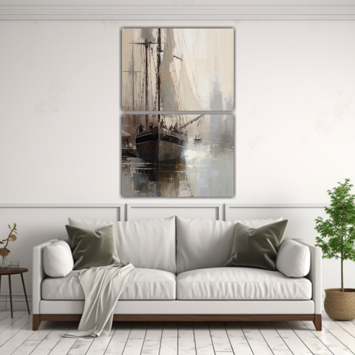 GENERICO - Cuadro Forma Fantasia De Un Velero Con Velas 65x100 Cm
