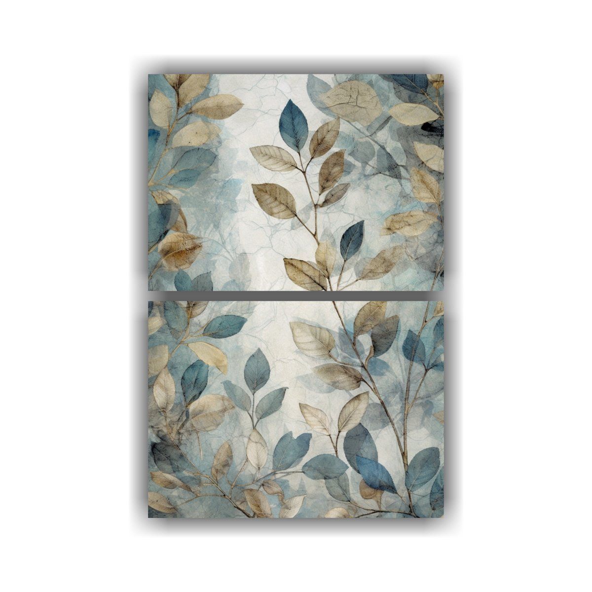 GENERICO - Arte De Pared Cuadro Hojas Rústicas En Gris 50x80 Cm
