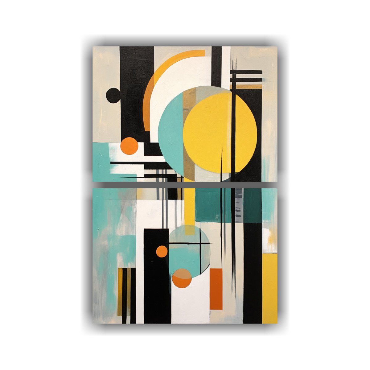 GENERICO - Cuadro Abstracto De Telas En Bastidor Estilo 65x100 Cm