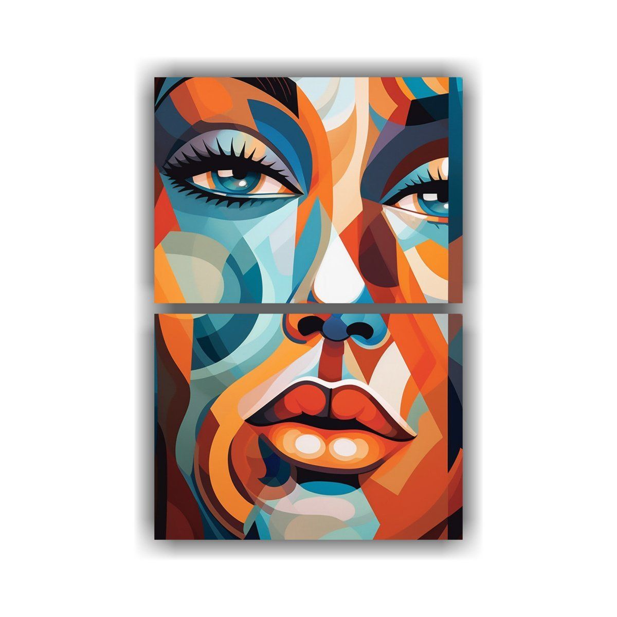 GENERICO - Pinturas Abstractas Coloridas Con Sobrepuestos 65x100 Cm