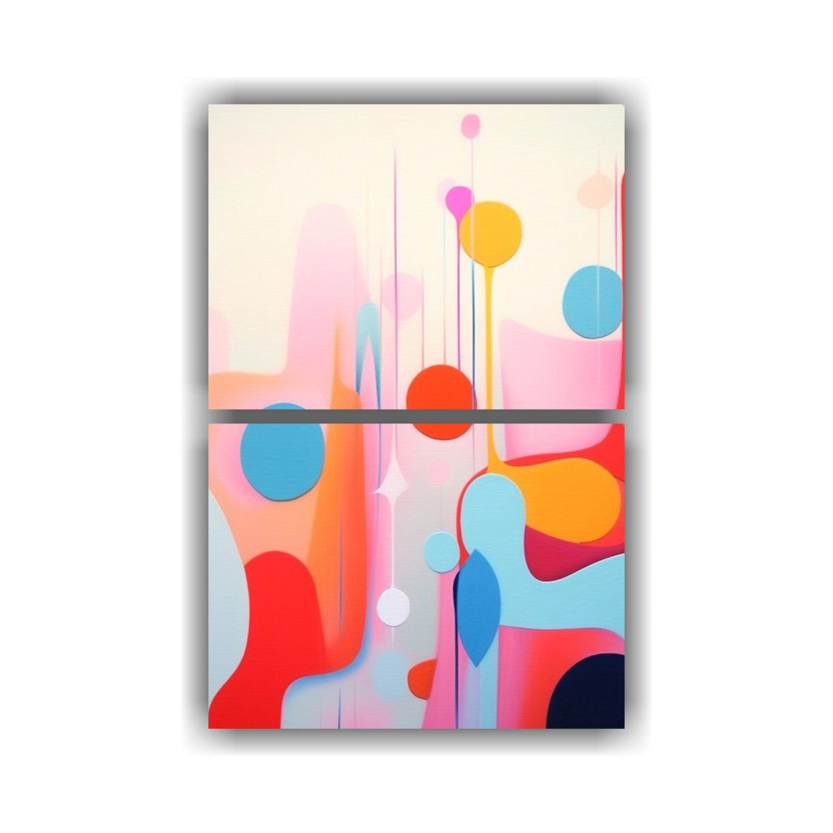 GENERICO - Conjunto 2 Artes Inspirador Alegre Pastel Blanco 120x160 Cm