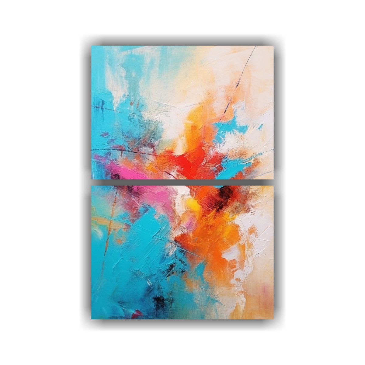 GENERICO - Pintura Abstracta Expresionista En Colores 50x80 Cm