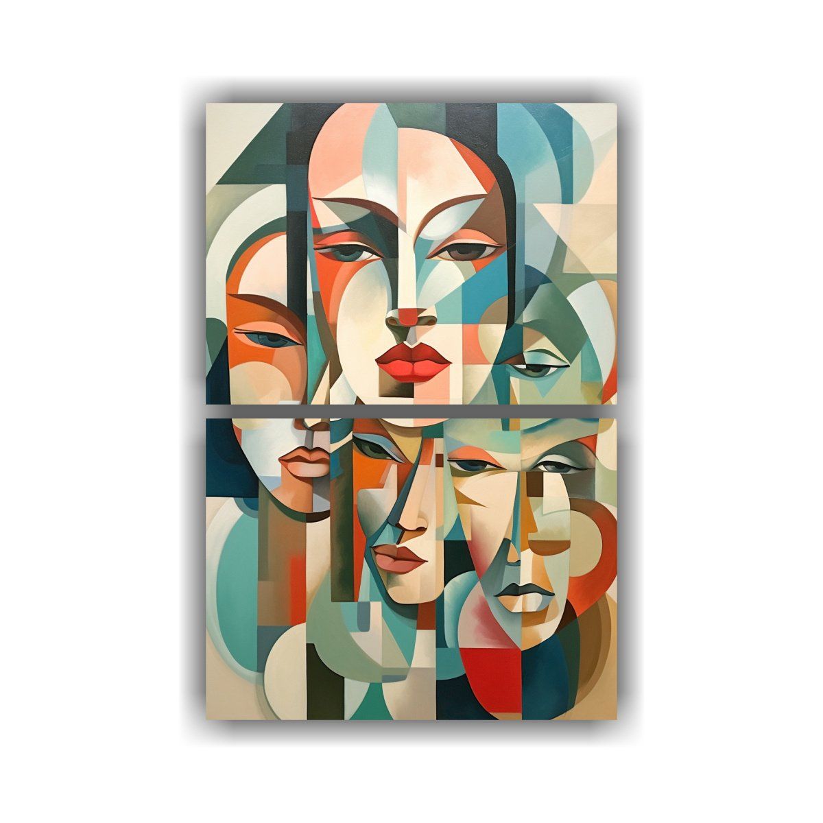 GENERICO - Pintura Espectacular Con Rostros En Diferentes 60x80 Cm