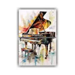 GENERICO - Pintura Acuarela Piano Decoración Composiciones 60x80 Cm