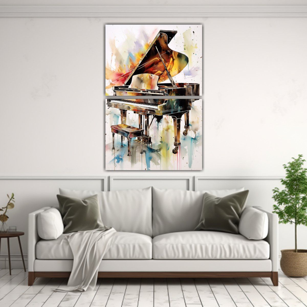 GENERICO - Pintura Acuarela Piano Decoración Composiciones 60x80 Cm
