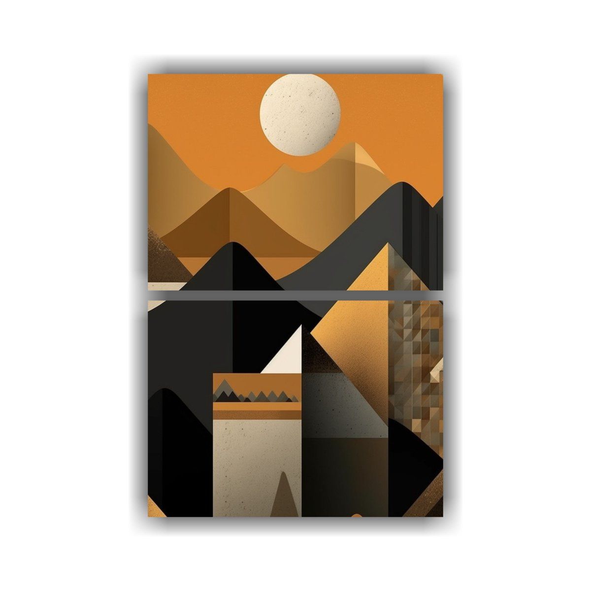 GENERICO - Pinturas Abstractas De Montañas En Estilo Oscuro 120x160 Cm