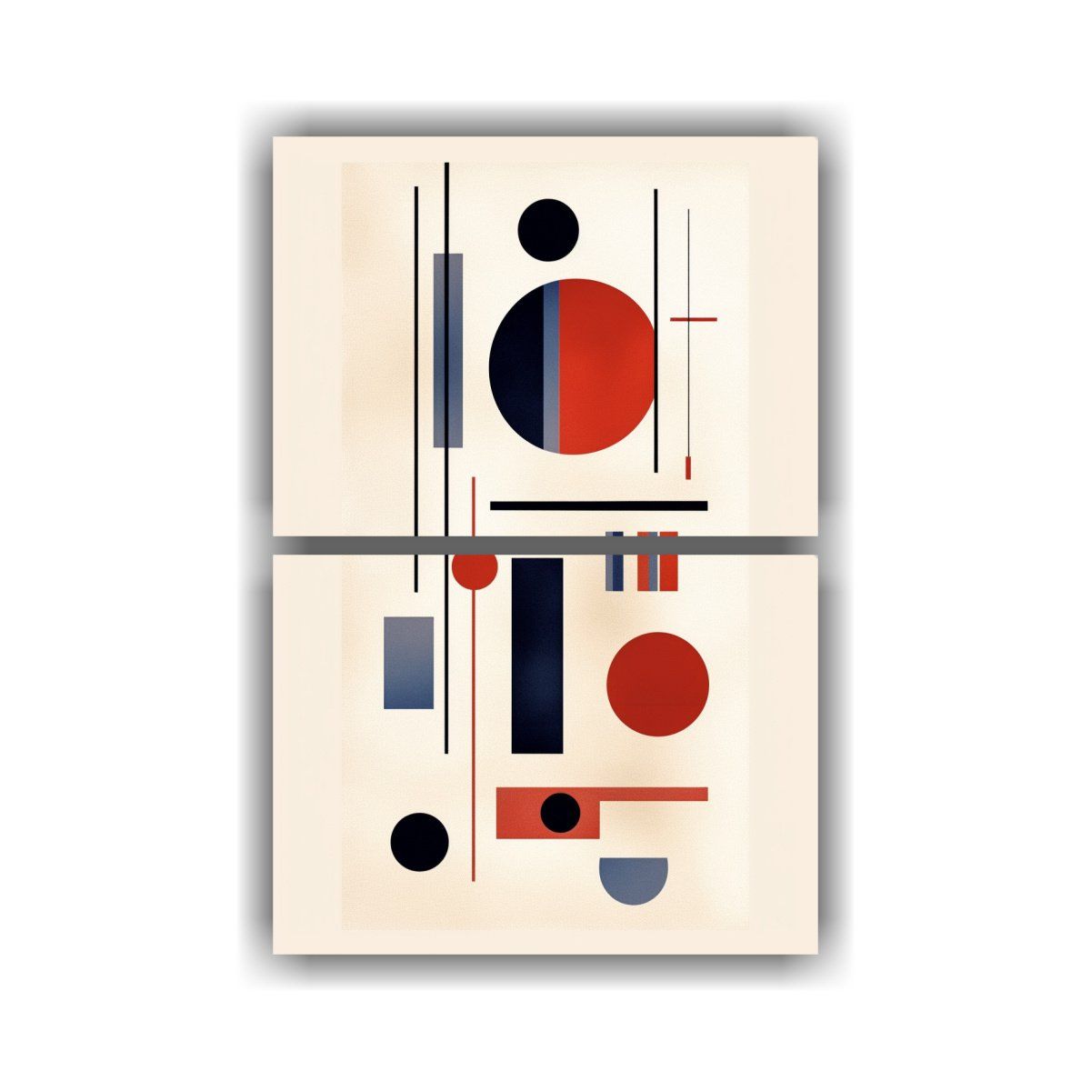 GENERICO - Arte De Pared Acuarela Street Art Red Indigo Lines 65x100 Cm