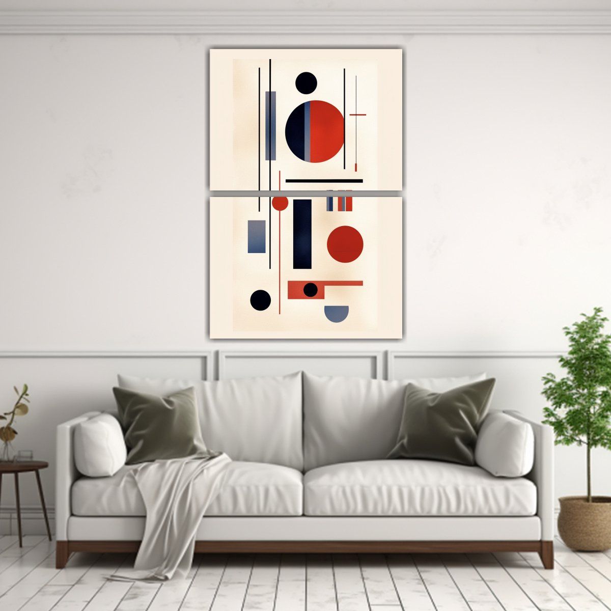 GENERICO - Arte De Pared Acuarela Street Art Red Indigo Lines 65x100 Cm