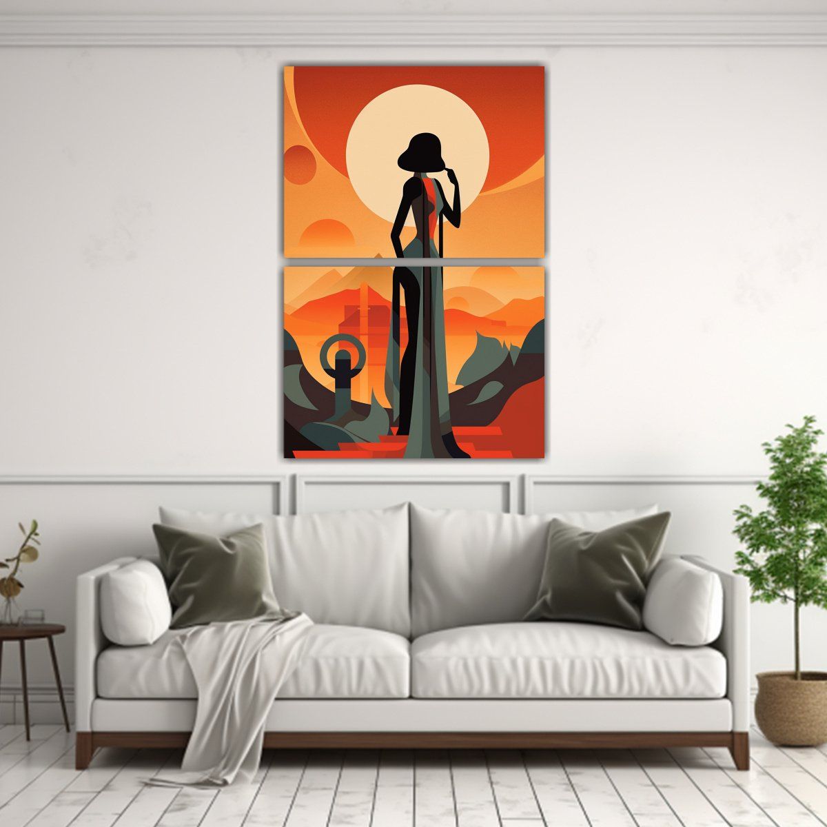 GENERICO - Conjunto 2 Artes Alta Calidad Espacio Moderno 75x100 Cm