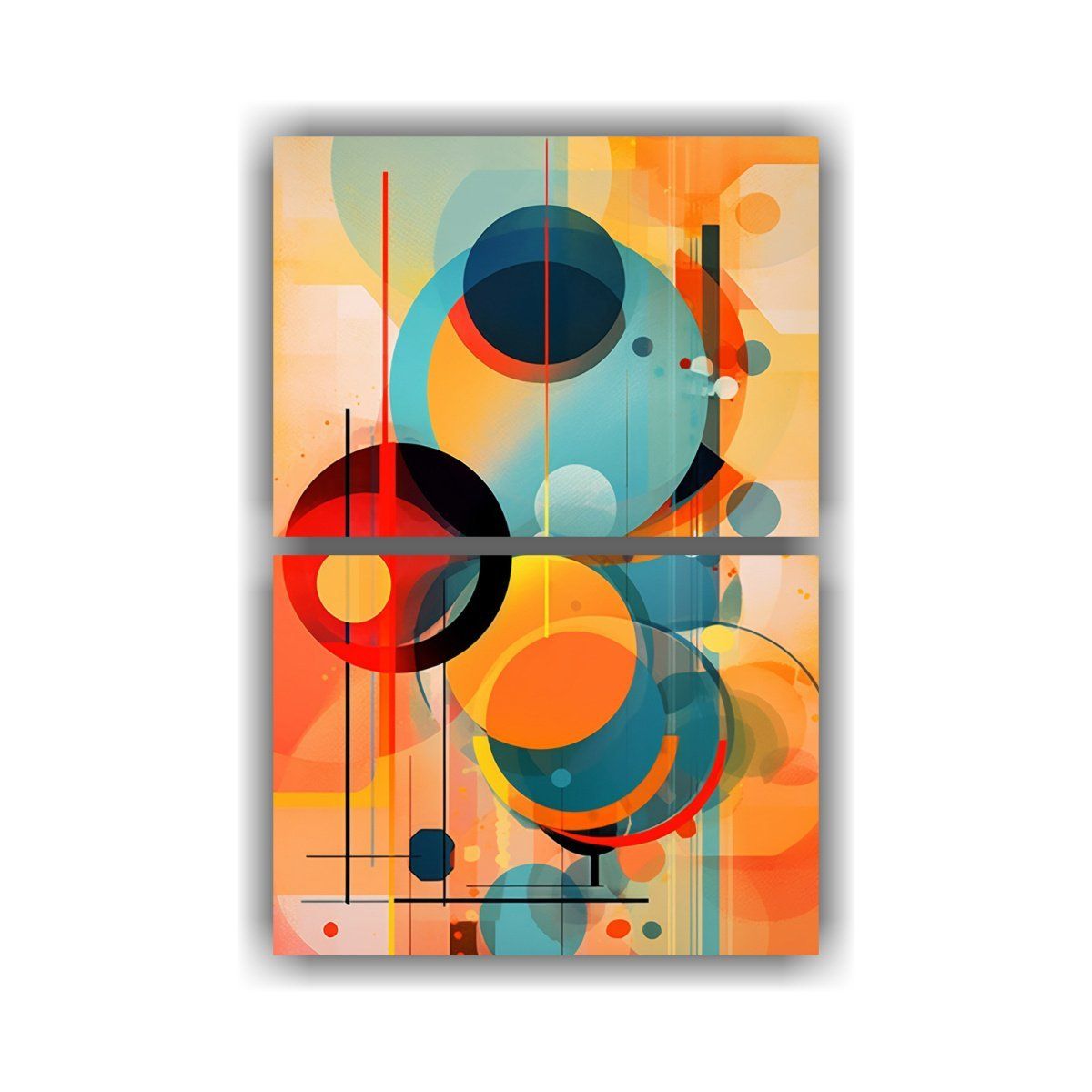 GENERICO - Dos Cuadros Cuadro Armonía Arte Abstracto Estilo 120x160 Cm