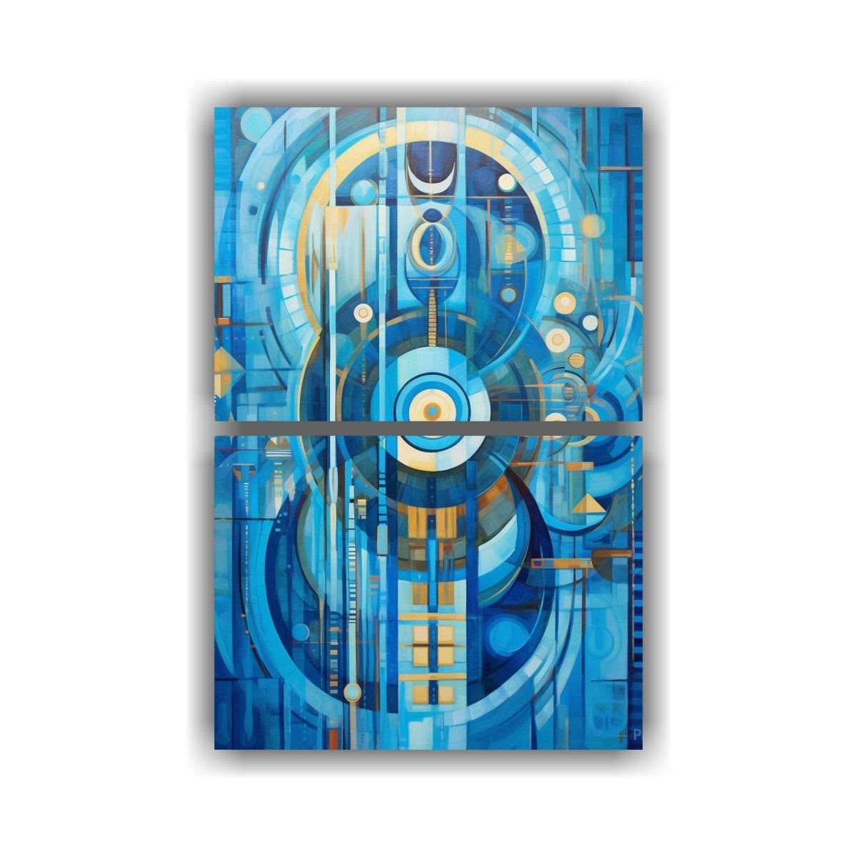 GENERICO - Pintura Al óleo Abstracta De Dos Cuadros Estilo 50x80 Cm