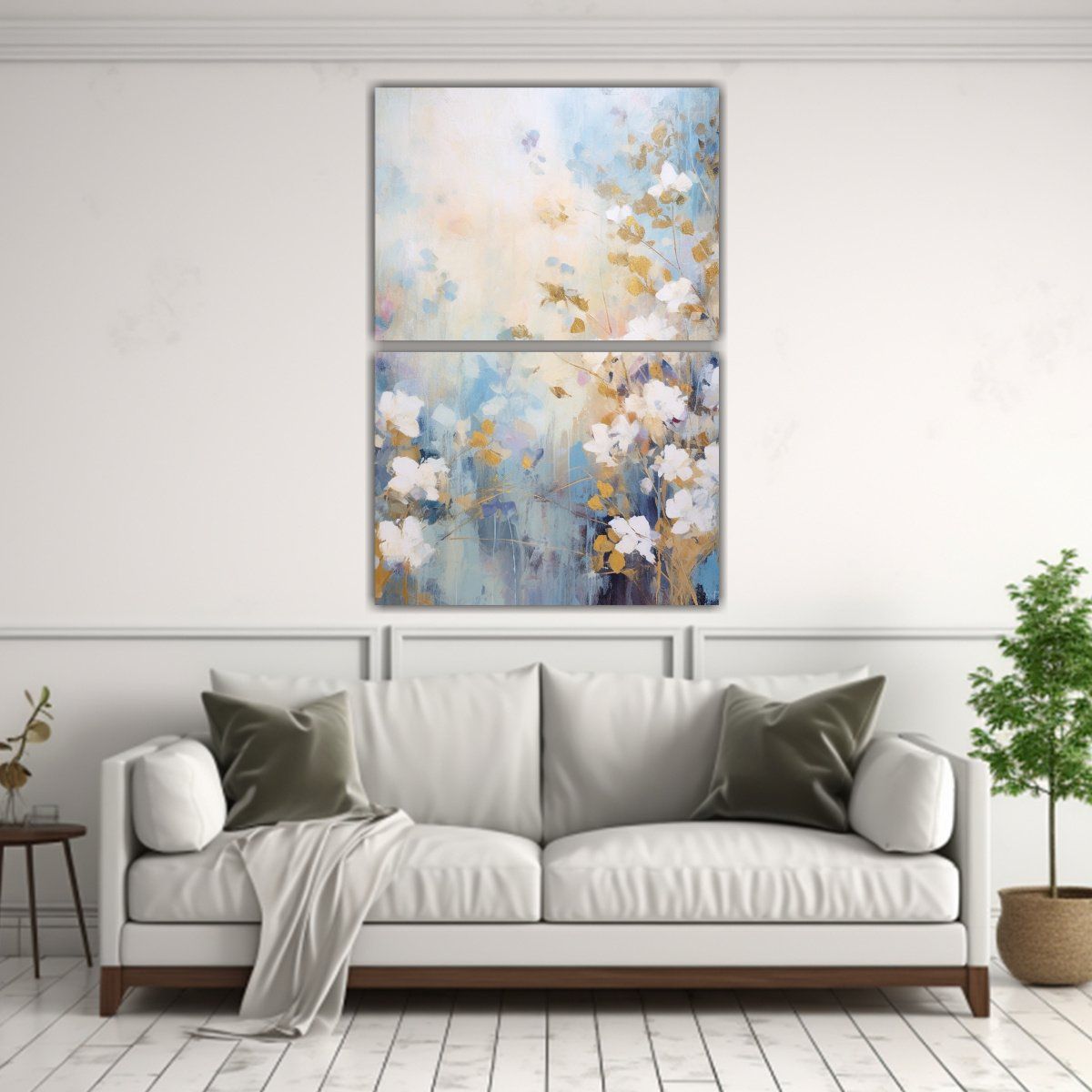 GENERICO - Díptico Hermoso Pintura Abstracta Decorativa A 65x100 Cm