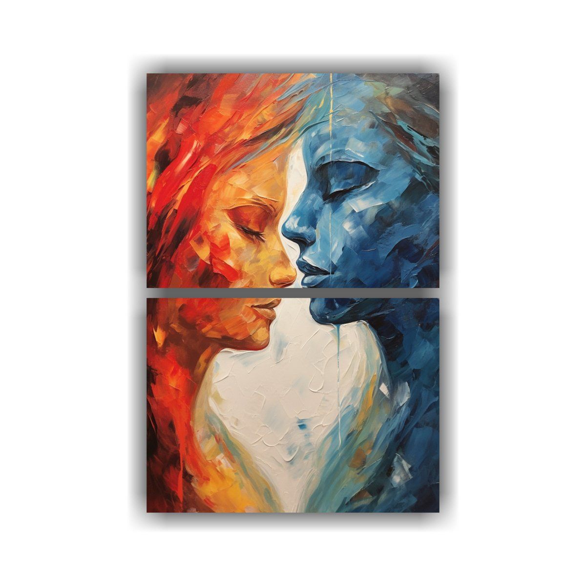 GENERICO - Pinturas Modernas De Dos Telas En Bastidor 75x100 Cm