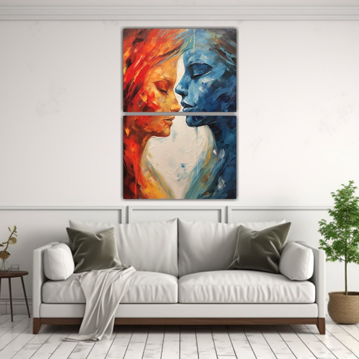 GENERICO - Pinturas Modernas De Dos Telas En Bastidor 75x100 Cm