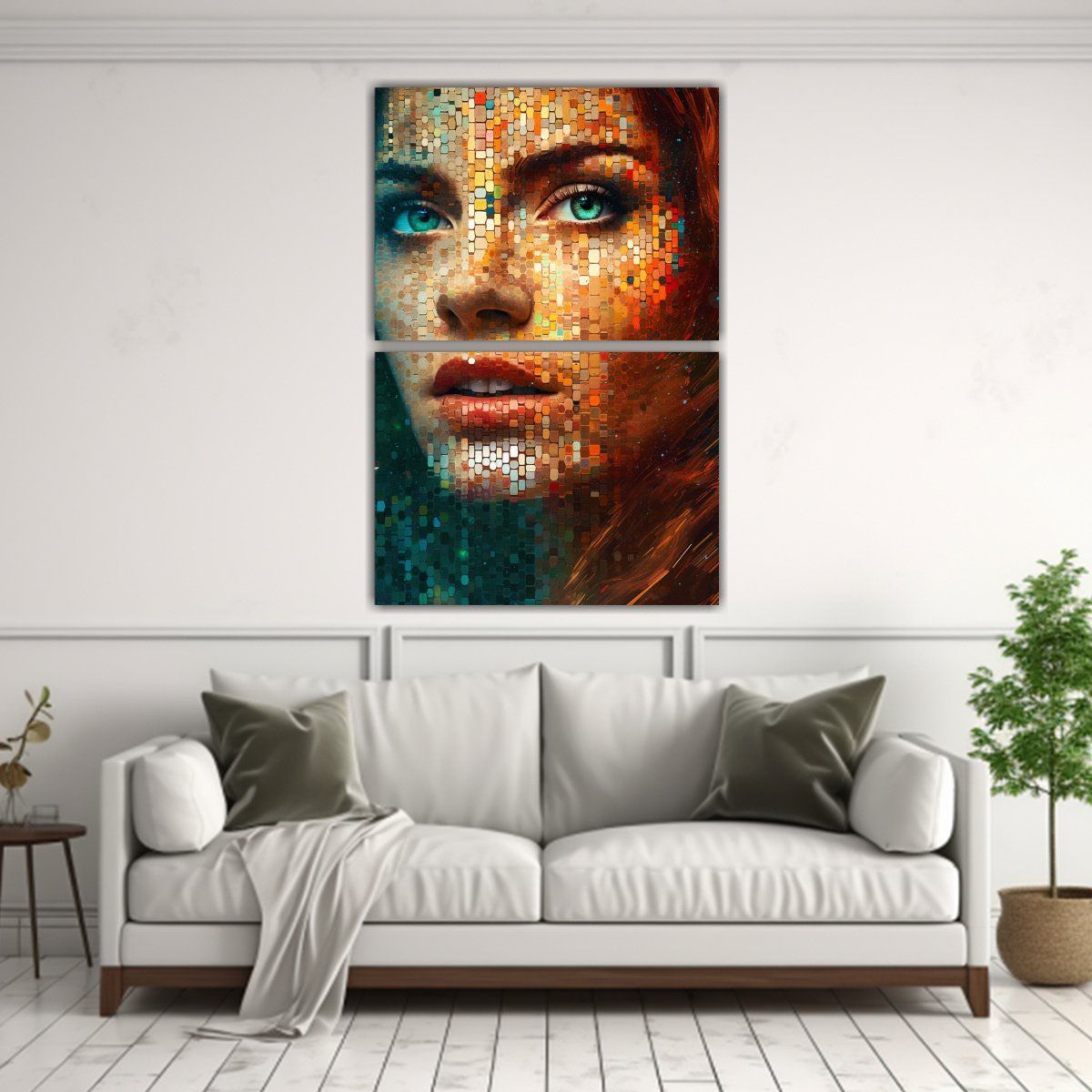 GENERICO - Pintura Decorativa Rostro De Mujer Con Patrón 60x80 Cm