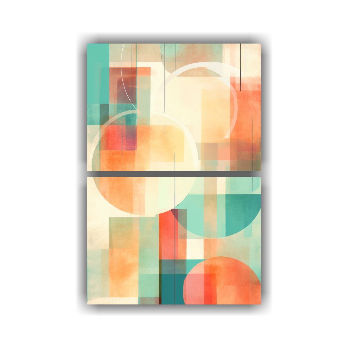 GENERICO - Dos Cuadros Dibujo Boceto Digital Arte Moderno 65x100 Cm