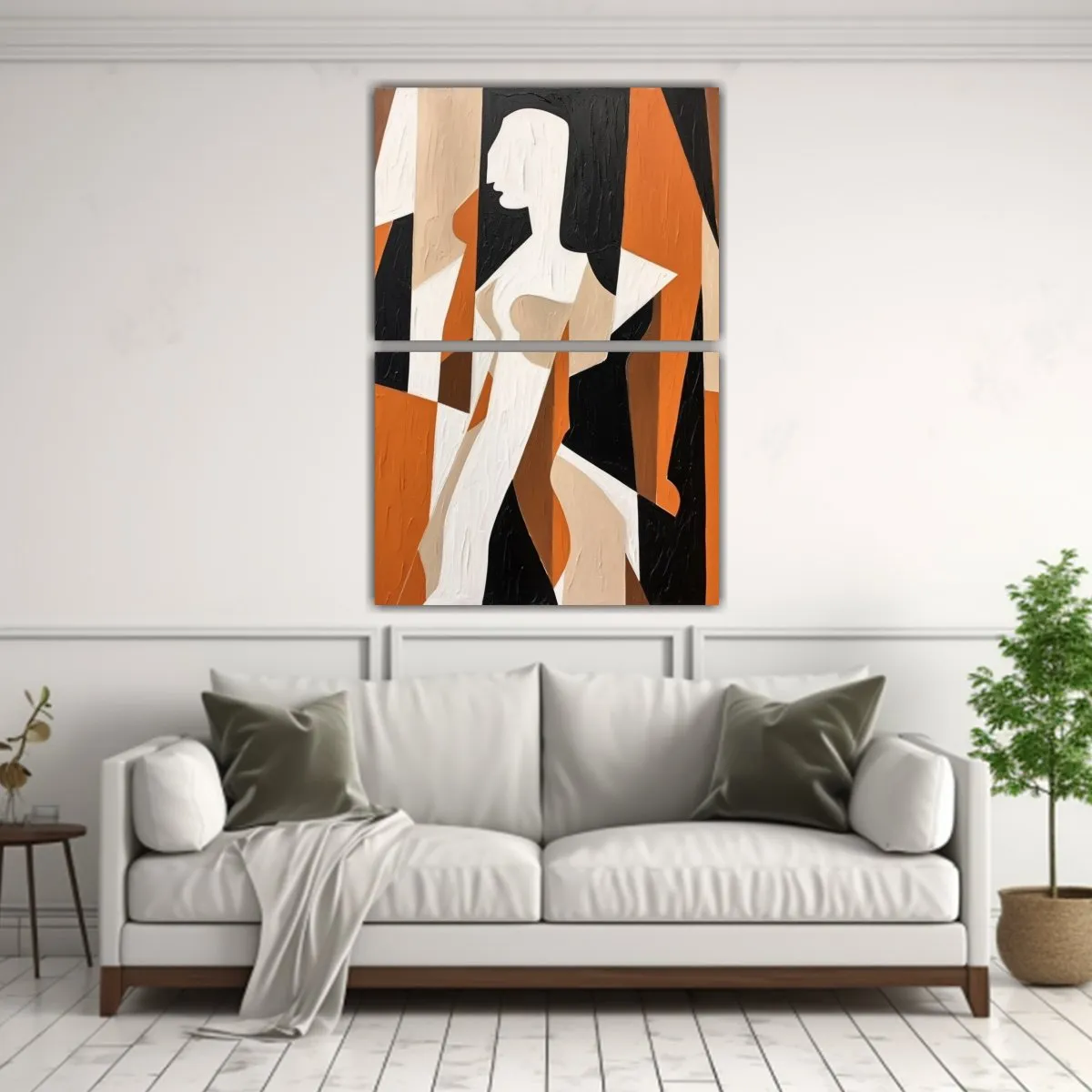 GENERICO - Cuadro Acuarela Abstracto Con Formas Blancas Y 75x100 Cm