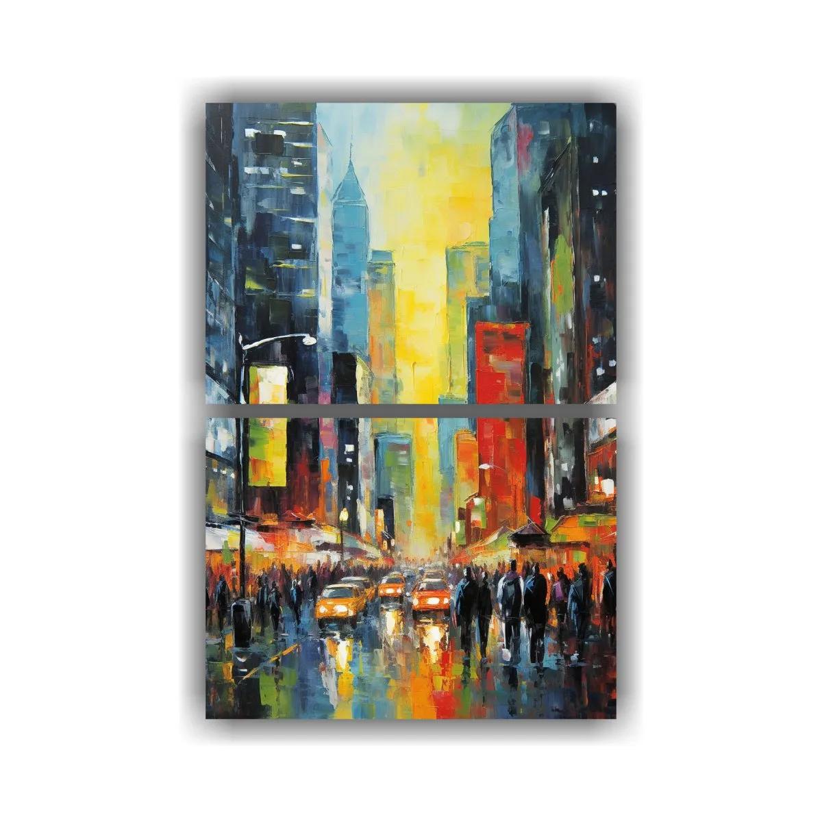GENERICO - Pintura Adorable Que Captura La Vibrante Ciudad 50x80 Cm