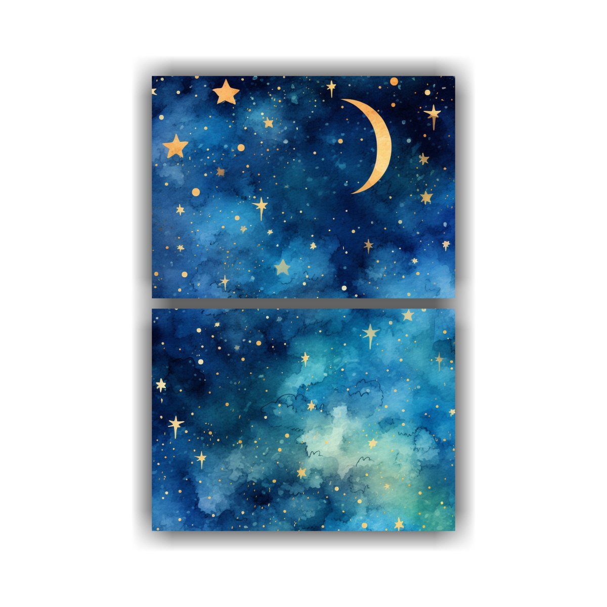 GENERICO - Díptico Tela Sublimada Noche Con Luna Y 50x80 Cm