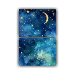 GENERICO - Díptico Tela Sublimada Noche Con Luna Y 50x80 Cm
