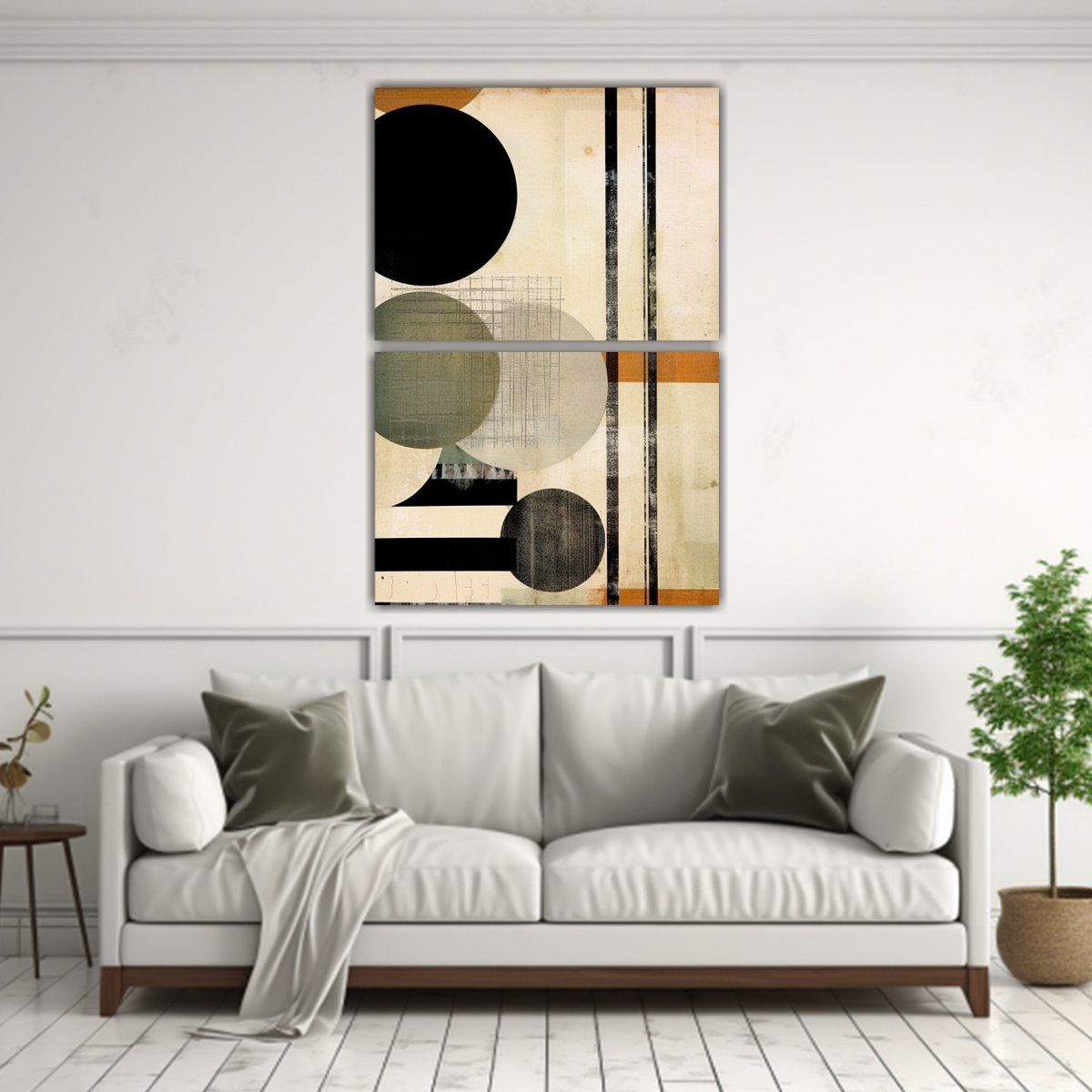 GENERICO - Cuadro De Decoración De Líneas Finas En Blanco 75x100 Cm