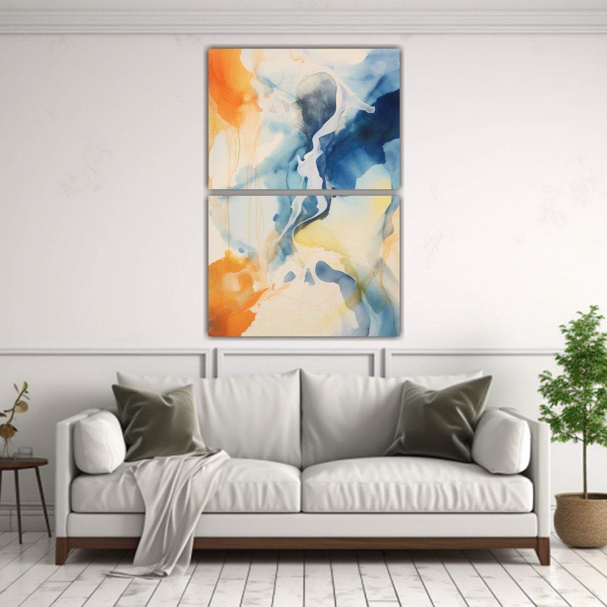 GENERICO - Lienzos Cuadro Original Abstracto 137 En Tonos 60x80 Cm