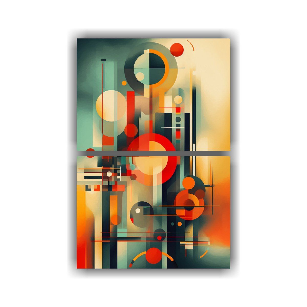 GENERICO - Dos Artes De Pared Inspirador Clásico Art Bauhaus 50x80 Cm