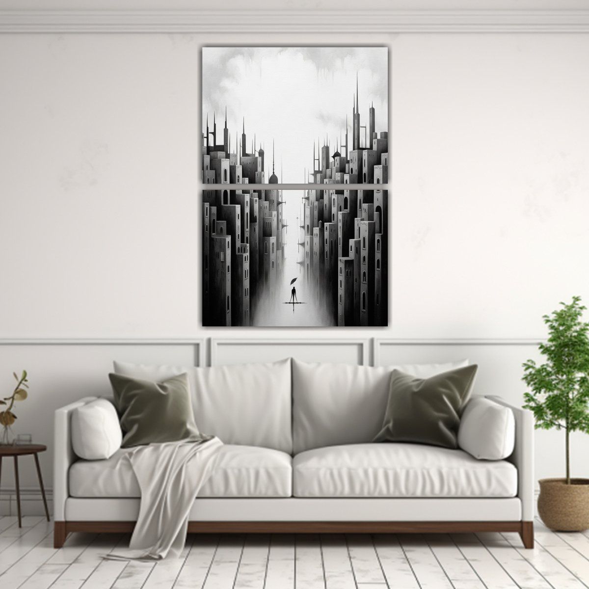 GENERICO - Pintura Panorámica Surrealista Minimalista De La 65x100 Cm